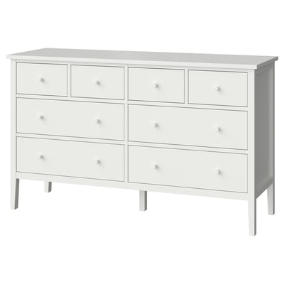 White gullaberchest, 6 drawers, rounded knobs, 4 legs. Minimalist style.