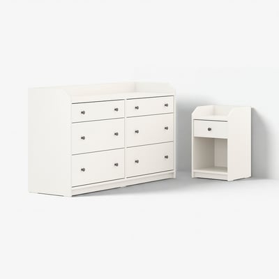 HAUGA Bedroom furniture, set of 2, white