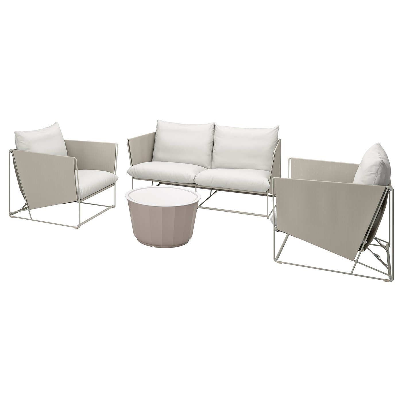 イケア ハーヴステン 屋外用 ソファ 4人掛け IKEA HAVSTEN HAVSTEN / LÅGASKÄR 4-seat conversation set, outdoor, beige/beige