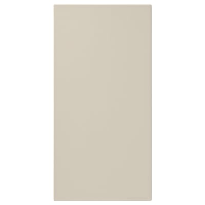 Beige HAVSTORP door, smooth & rectangular, fiberboard material, clean lines, modern design.