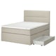 HEMFJÄLLET Divan bed with storage, Valevåg medium firm/Norrsele Odensvi light beige, 180x200 cm