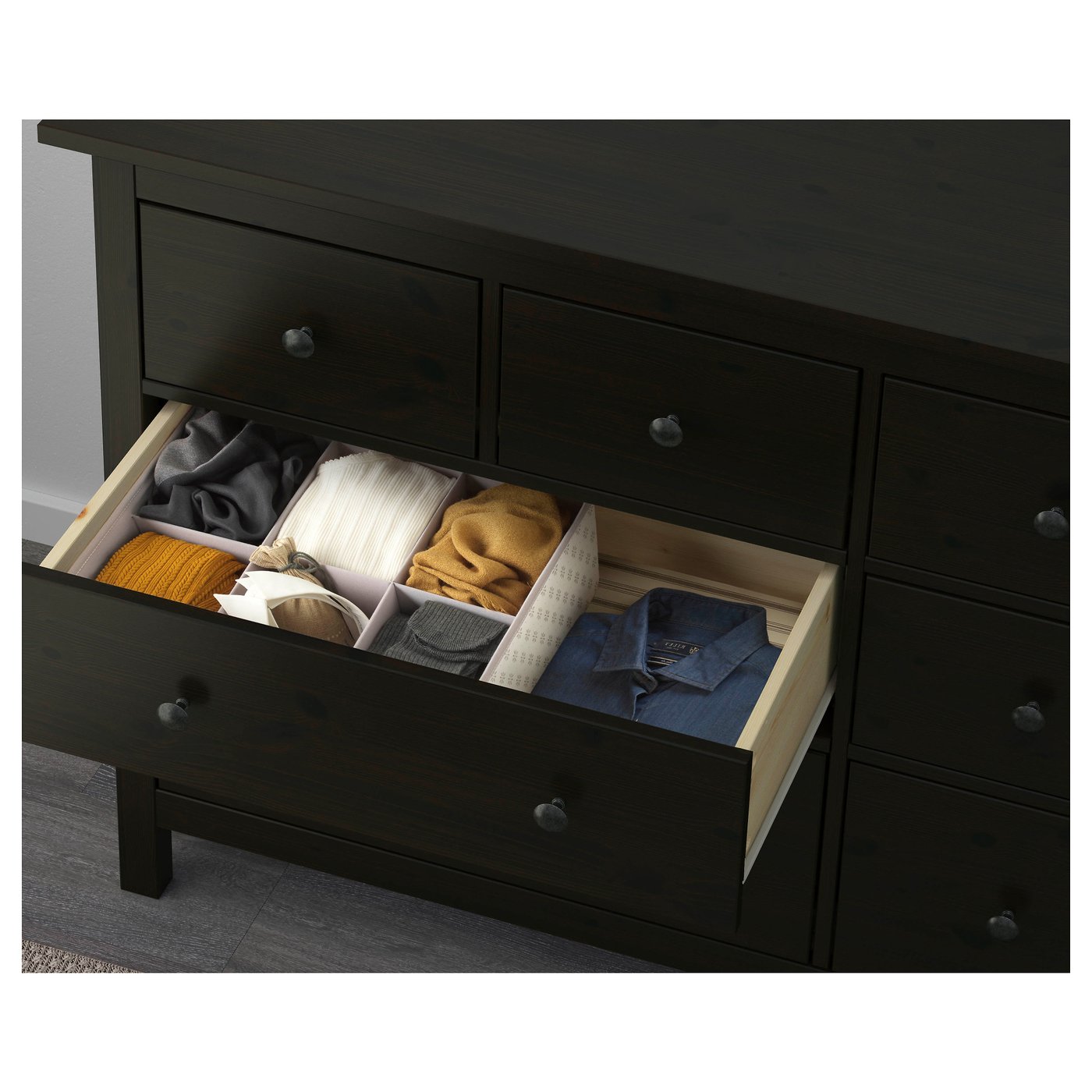 HEMNES chest of 8 drawers, black-brown, 160x96 cm - IKEA Belgium