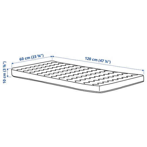 HIMLAVALV 3D mattress for cot, 60x120x10 cm