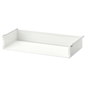 White HJÄLPA shelf, made from steel with epoxy finish, rectangular shape, plain design, wall-mountable organizer.