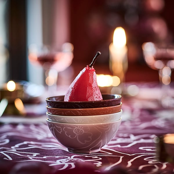 HÖSTAGILLE Bowl, glossy mixed colours, 12 cm