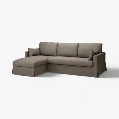 HYLTARP Cover f 3-seat sofa w chs lng, left, Gransel grey-brown