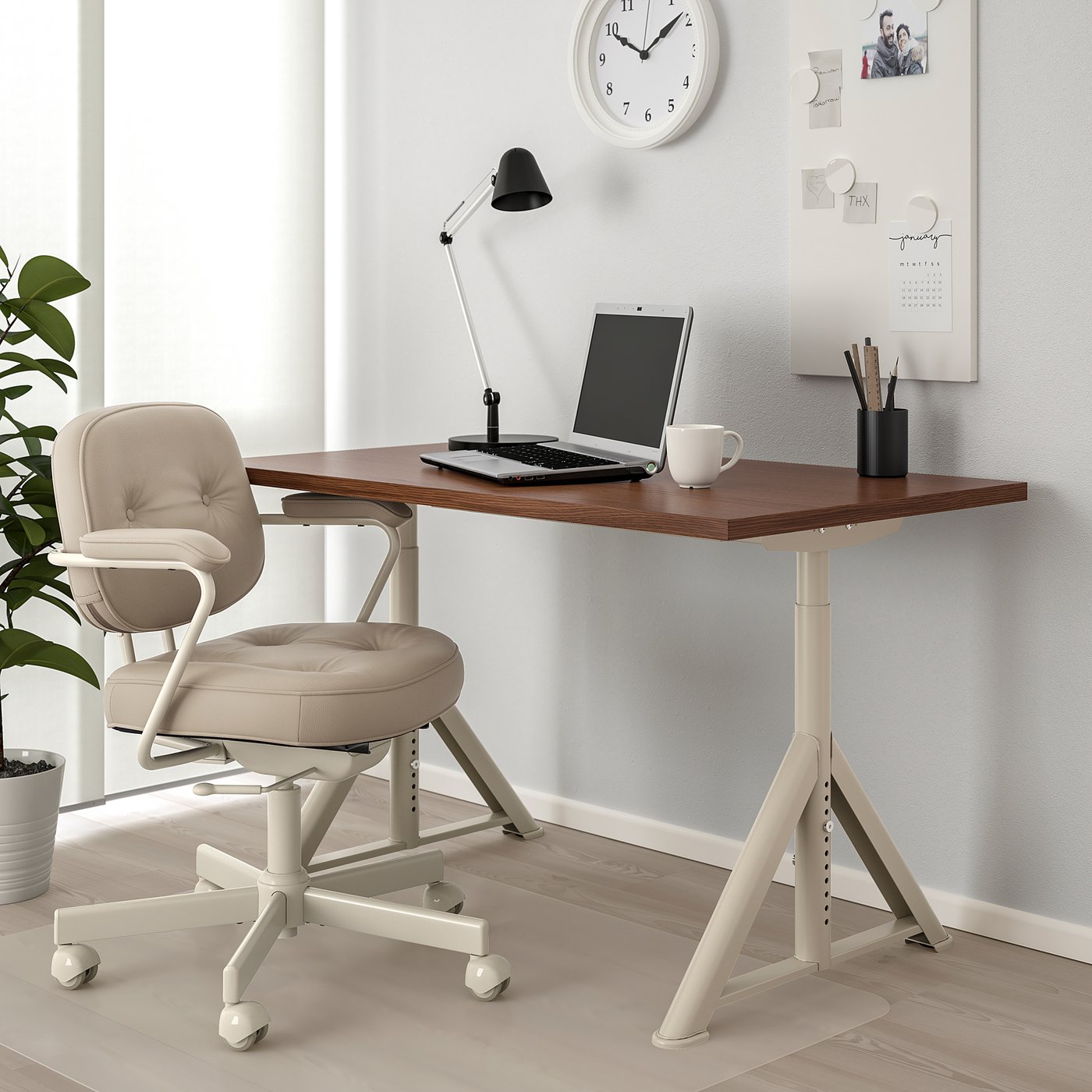 IDÅSEN desk, brown/beige, 120x70 cm - IKEA Belgium