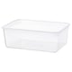IKEA 365+ clear plastic container for food storage, square shape, transparent design.