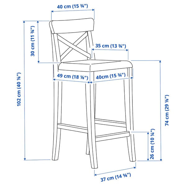 Illustration with measurements for the product: INGOLF.