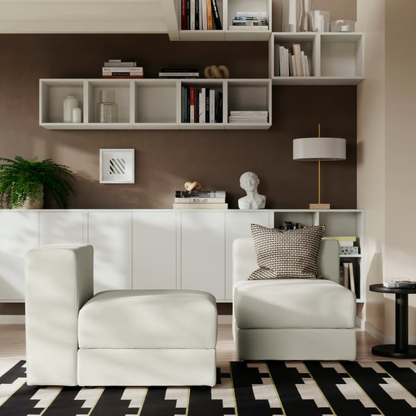 JÄTTEBO 1-seat module with storage, Axvall off-white