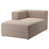 Beige JÄTTEBO modular sofa, l-shaped with storage, soft, versatile.