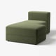 JÄTTEBO Chaise longue module, right, Samsala dark yellow-green