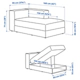 Illustration with measurements for the product: JÄTTEBO.