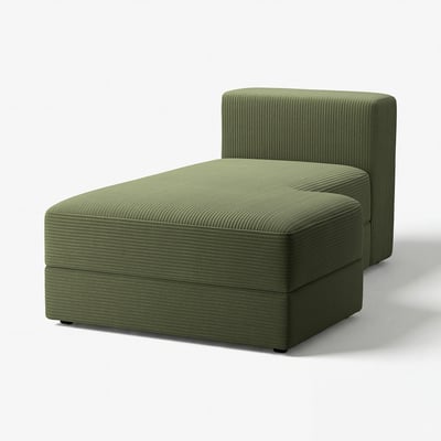 JÄTTEBO Cover chaise longue module, right, Samsala dark yellow-green