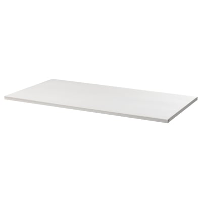 A white JOSTEIN metal shelf. It is rectangular, simple, and durable with a powder-coated finish.