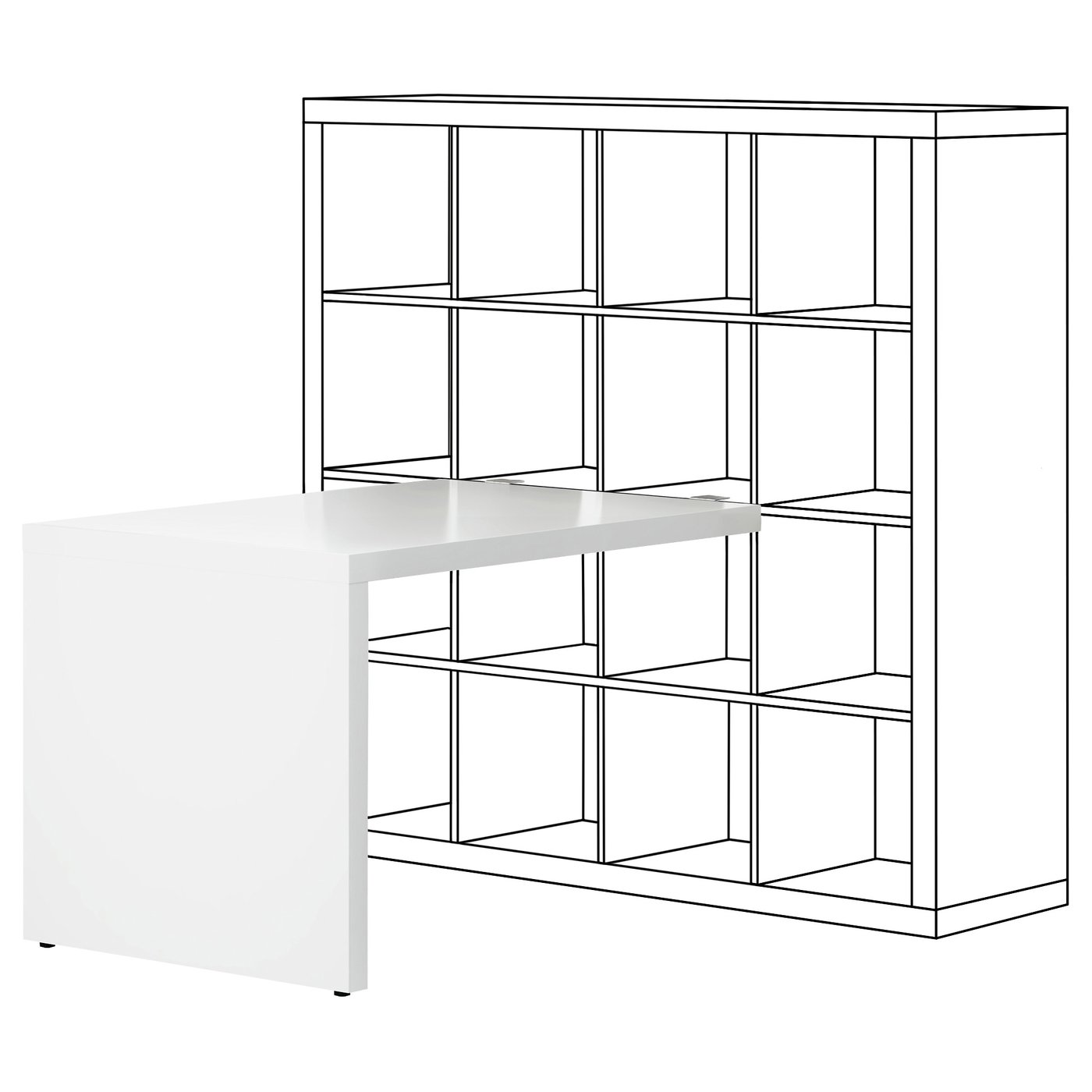 KALLAX Desk, white, 115x76 cm IKEA Belgium