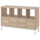 KALLAX: light wood, open & drawer storage. White underframe. Modern, airy design.