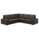 KIVIK black l-shaped leather sofa, modern design with deep cushions, perfect for relaxation.
