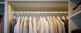 KOMPLEMENT clothes rail with organized shirts