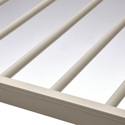 Modern trouser hanger close-up. Sleek, smooth lines and sturdy construction.