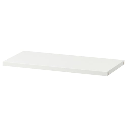 KONSTRUERA white shelf, simple, rectangular, minimalist design, ideal for organising small items.