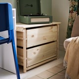 KRONÖREN Chest of 2 drawers, pine, 76x48x55 cm