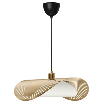 KVÄLLSDOPP / SKAFTET Pendant lamp, brass-plated, 52 cm