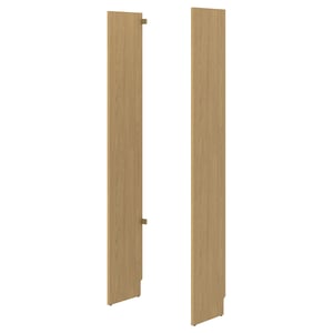 Light brown wooden panels, standing upright in pairs, simple and slim design.