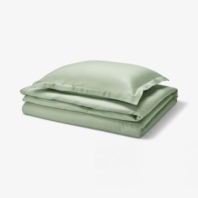 LÄKEVÄNDEROT Duvet cover and pillowcase, light grey-green, 150x200/50x60 cm