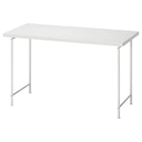 IKEA LAGKAPTEN white desk, rectangular, metal legs.