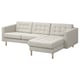 Modern grey l-shaped sofa, tufted cushions, light oak legs, cozy & stylish.
