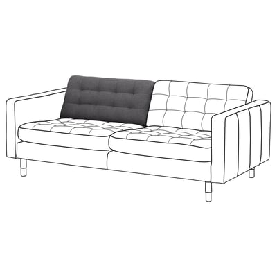 LANDSKRONA grey sofa, tufted modern design, recycled polyester.