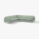 LANDSKRONA Corner sofa, 5-seat, Gunnared light green/metal