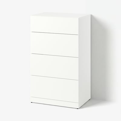 LASTARE Chest of 4 drawers, white, 60x42x100 cm