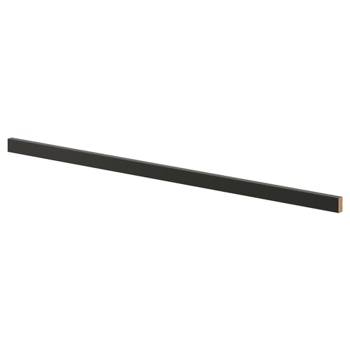 Black wooden plinth for kitchen, rectangular shape, traditional design.