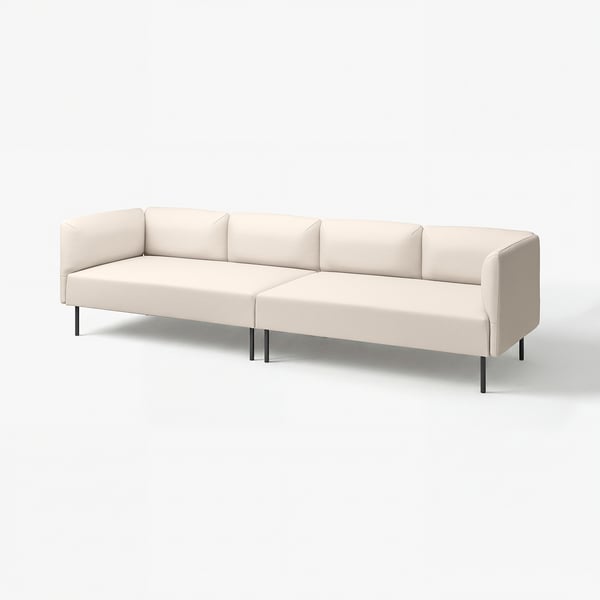 LILLEHEM 4-seat modular sofa, Vissle/beige metal