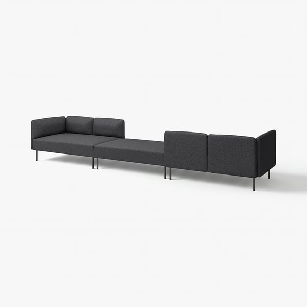 LILLEHEM 6-seat modular sofa, Gunnared/dark grey metal