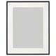 Black LOMVIKEN picture frame with grey mat, metal edge, holds 8x10 photo.