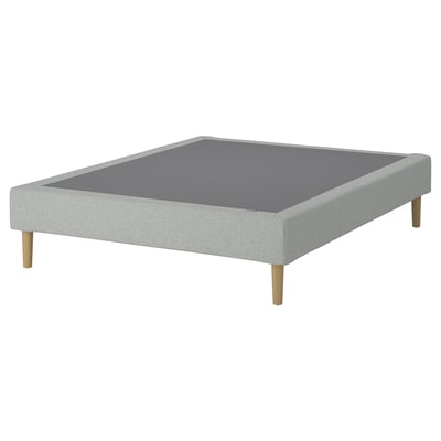 LYNGÖR Slatted mattress base, incl leg/Tibbleby beige/grey, 140x200 cm