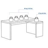 MALM Desk with pull-out panel, white, 151x65 cm