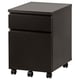 Option: Black MALM mobile storage unit with 2 drawers, modern design on castors.