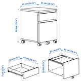 Illustration with measurements for the product: MALM.
