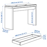 Illustration with measurements for the product: MALM.