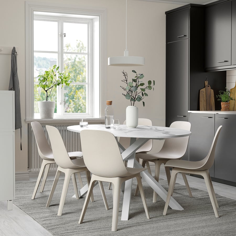 MARIEDAMM table, white marble effect, 180x100 cm - IKEA Belgium
