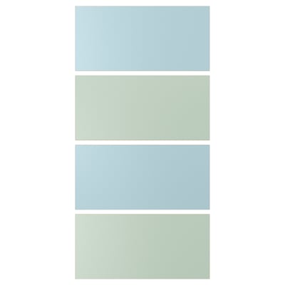 MEHAMN double-sided panels: light blue & green, fiberboard, rectangular, minimalist design.