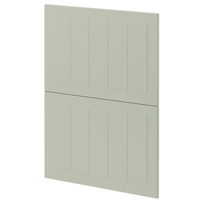 METOD green kitchen cabinet panels, rectangular shape, smooth surface.