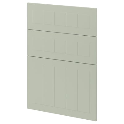 METOD kitchen panel in green, rectangular with grooves.