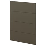 Dark brown kitchen cabinet door. Rectangular, modern design, acrylic paint finish.