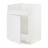White METOD kitchen cabinet, rectangular, with single door and top shelf.