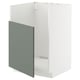 White METOD kitchen cabinet with grey-green door, modern design.